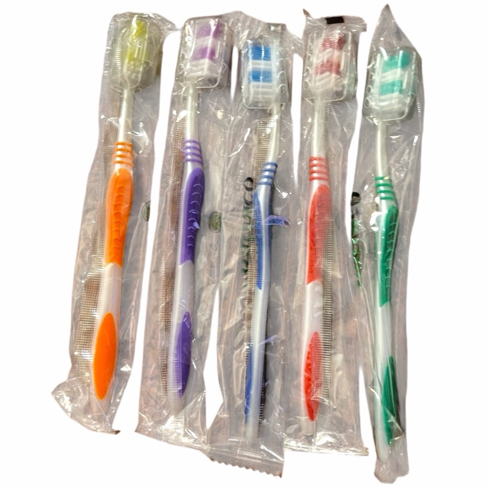 Lot of 5~ Multi-Colored Individually Wrapped Toothbrushes With Soft Bristles